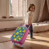 Smiley - Geel - Blauw Kinderkoffer - Roze klein -sfeer1