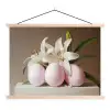 Lelies - Eieren - Pasen textielposter latten blank klein -3d