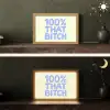 100% that bitch - Blauw - Wit Light Box met kabel (Tafellamp) klein -sfeer3