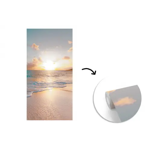 Zonsondergang - Strand - Zee - Zomer - Blauw fotobehang vinyl groot -3d