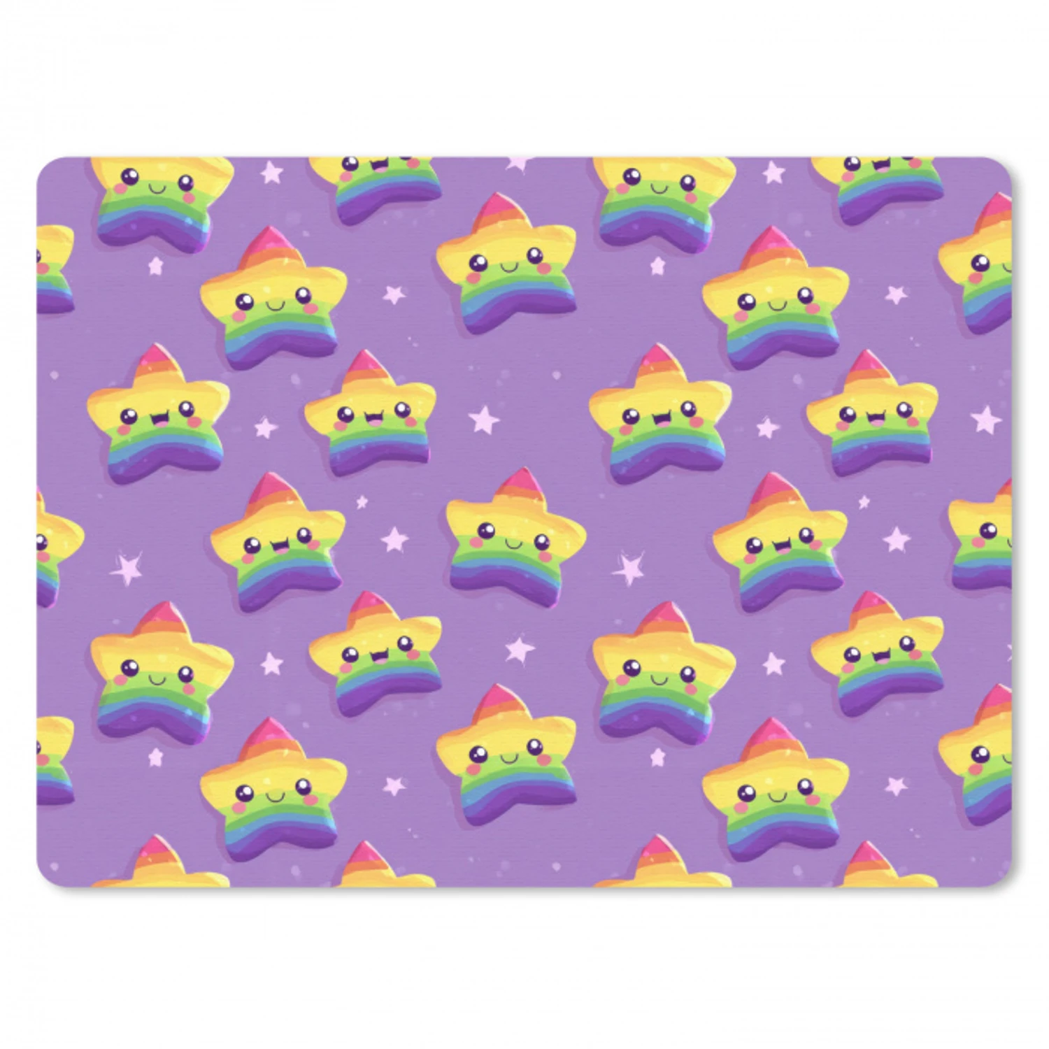 Sterren - Regenboog - Paars muismat rubber klein 262 -3d