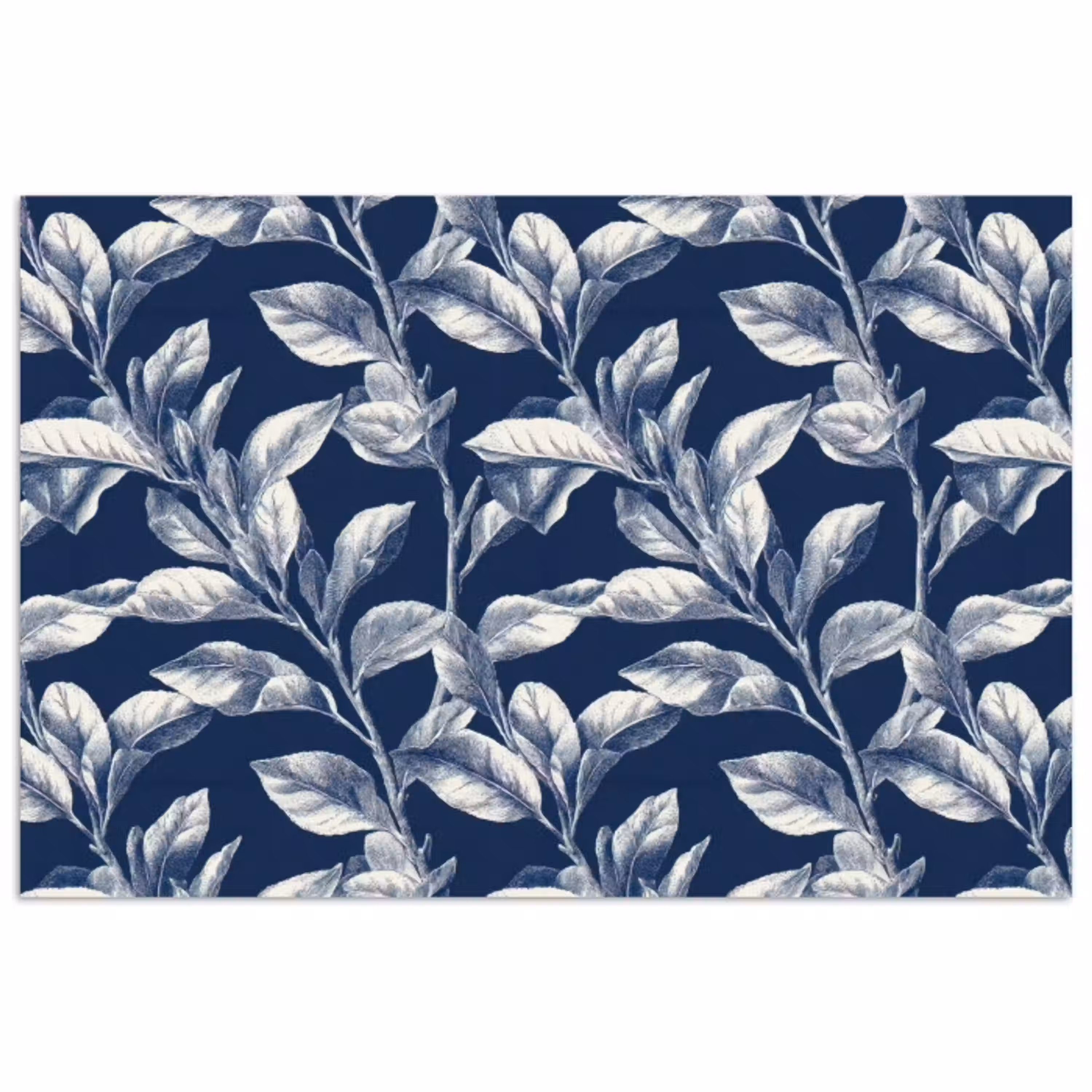 Botanisch - Patroon - Blauw poster papier klein 62 -3d
