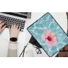 Hibiscus - Water - Roze laptophoes neopreen klein -bureau