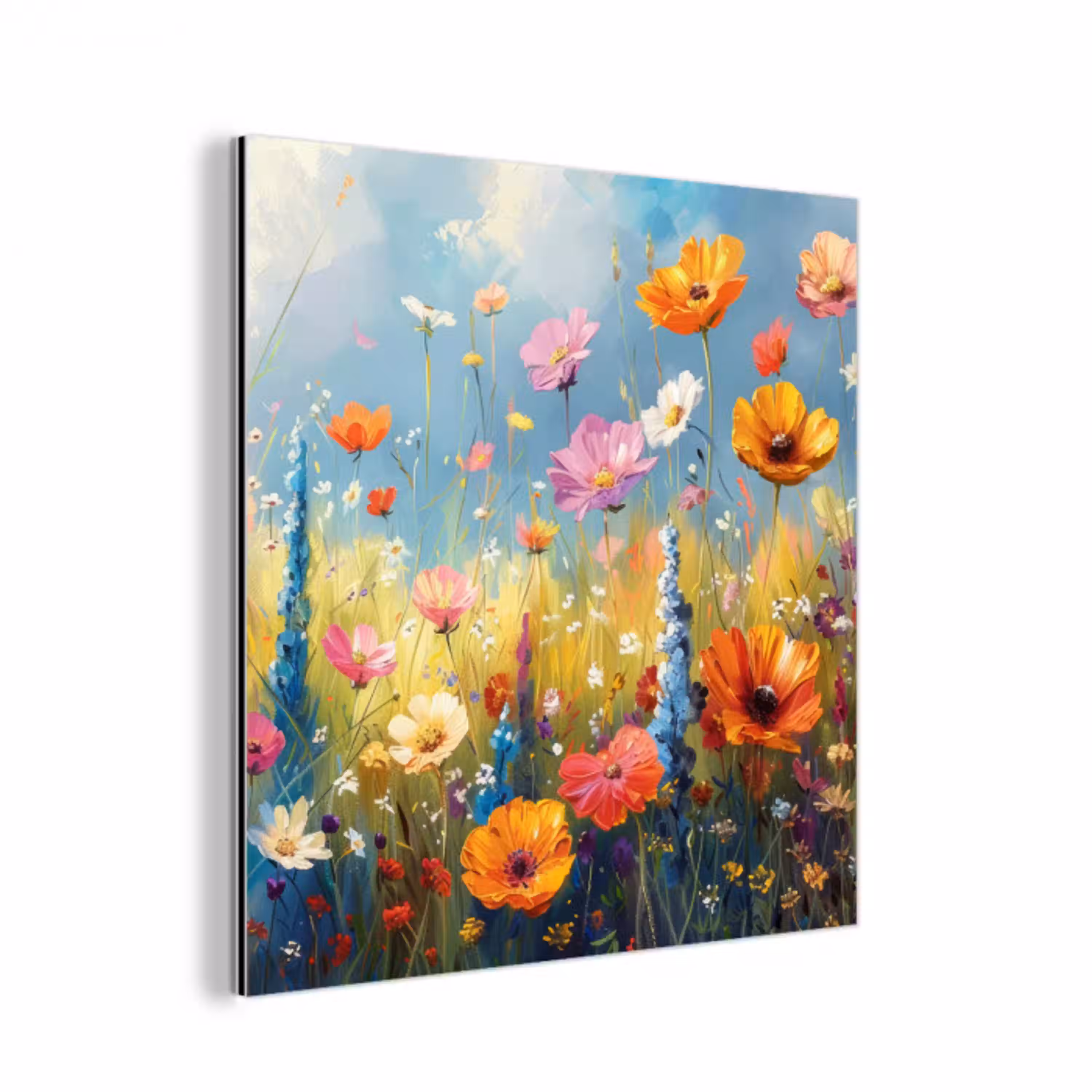 Bloemen - Natuur - Botanisch - Kunst aluminium wit klein -3d