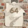 Beige organisch - Modern Naambord Huisje klein -sfeer6