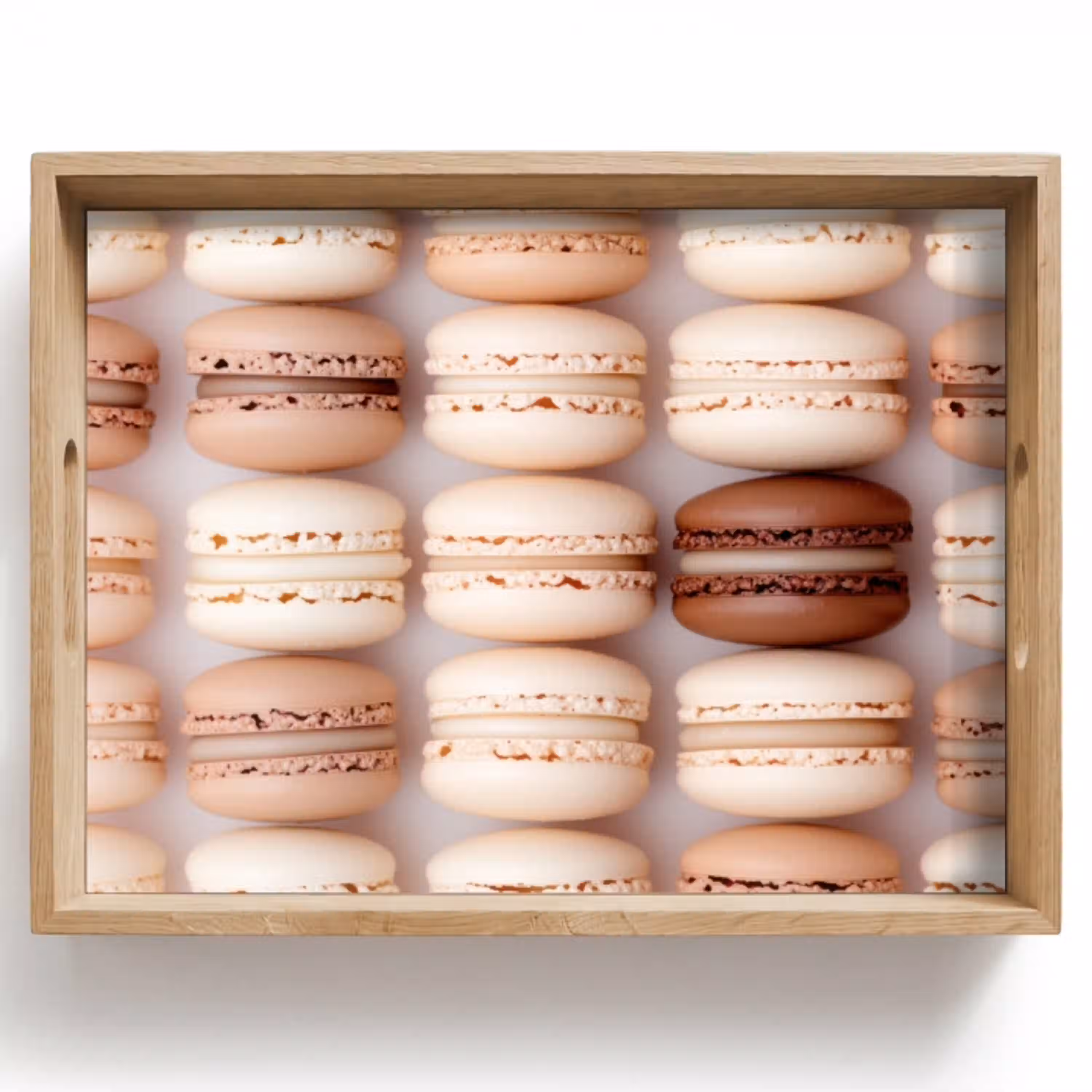 Macarons - Beige - Bruin Dienblad Rechthoek middel -z3d_shopping