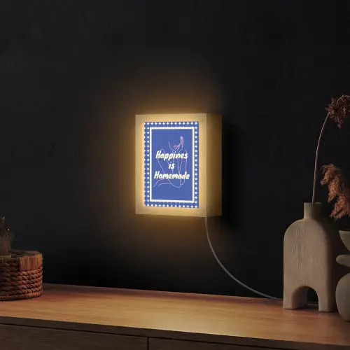 Lijntekening - Vrouw - Quote - Blauw Light Box met kabel (Wandlamp) klein -sfeer1