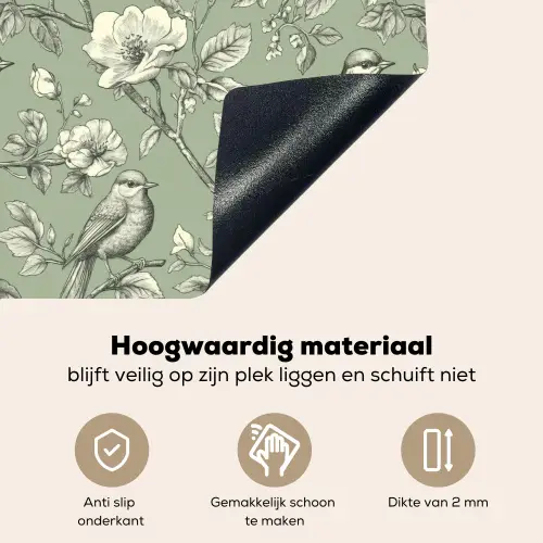 Klassiek - Botanisch - Groen Inductie beschemer met haakjes klein 777 -ky-onderkant-nl
