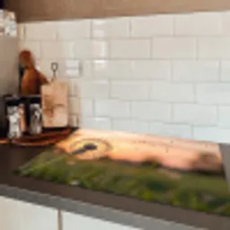 Paardenbloem - Zonsondergang - Veld Inductie beschermer vinyl 3mm klein -sfeer3