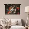 Stilleven met bloemen en een horloge - Schilderij van Abraham Mignon Wandkleed katoen middel -sfeer4