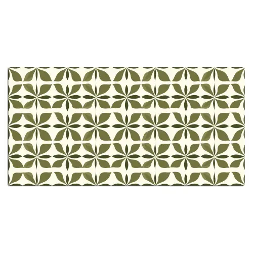 Botanisch - Retro - Groen Muismat XXL klein 681 -3d_leeg