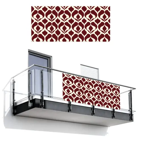 Rood - Druppelpatroon - Grafisch Balkonbeschermer Duitsland klein 596 -3d