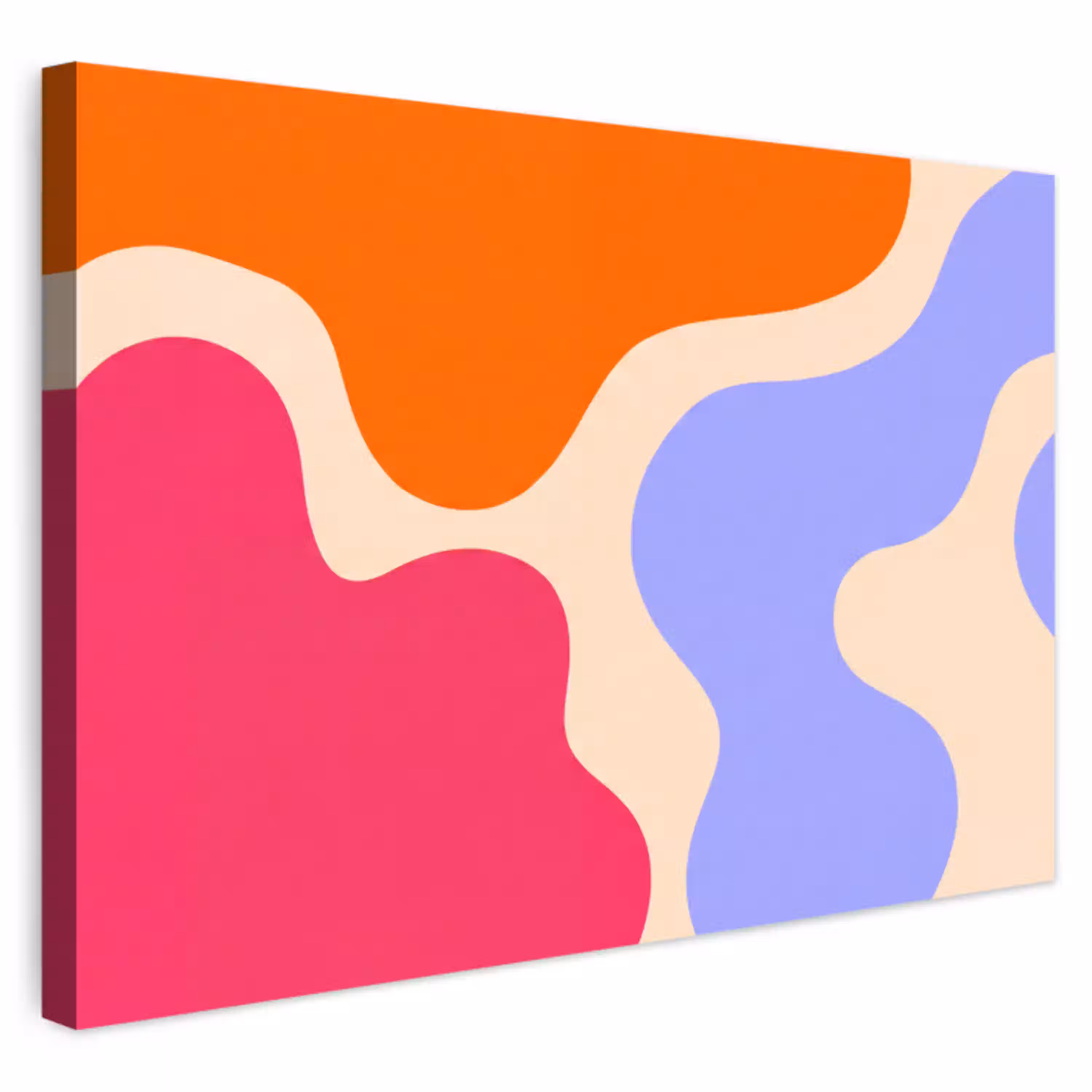 Abstract - Organische vormen - Design - Modern - Kleurrijk Tuinposter op houten frame 2 cm dik klein -3d