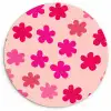 Bloemen - Patroon - Roze Wandcirkel kunststof plaat 5mm dik klein -3d