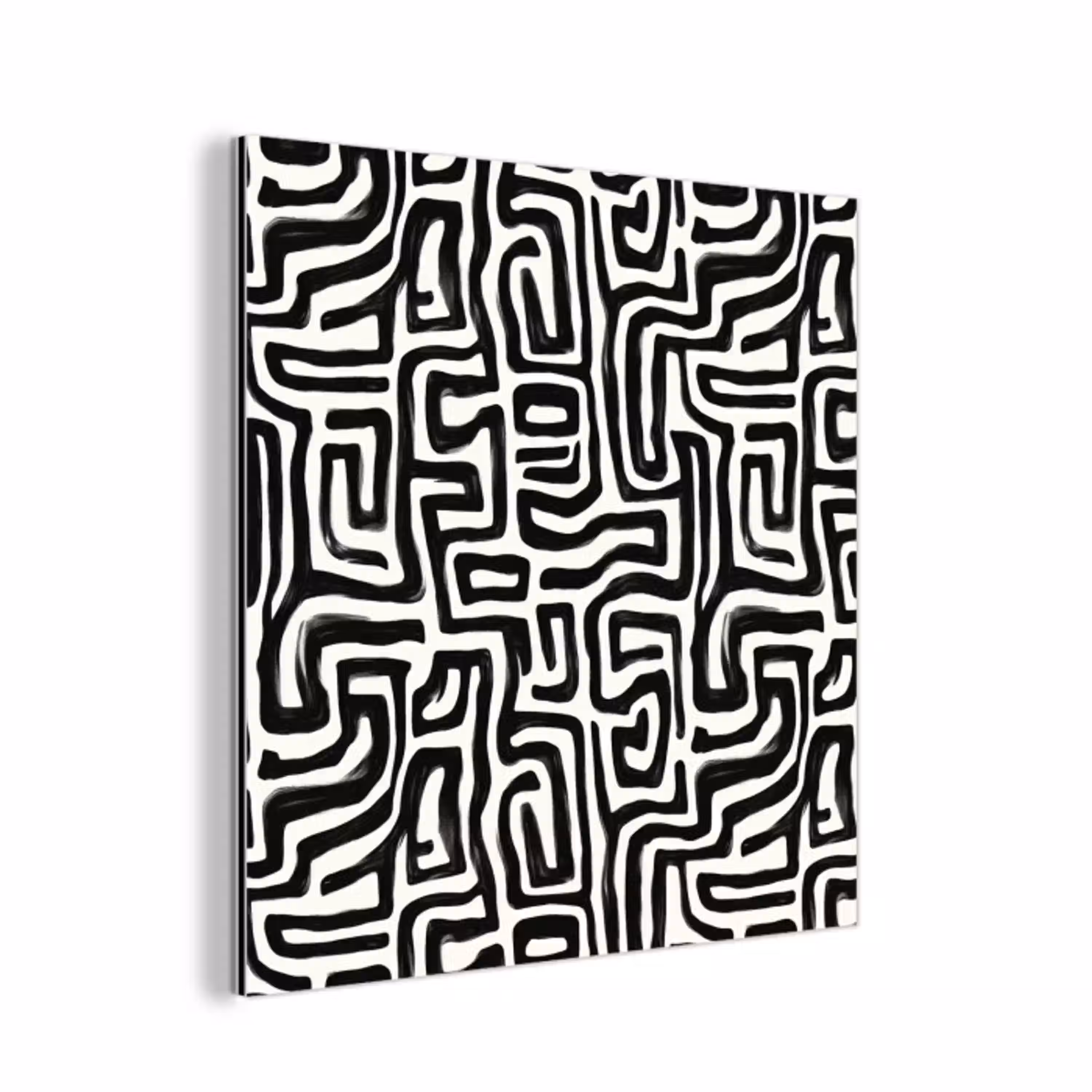 Grafisch - Lijnen - Zwart - Wit aluminium wit klein 46 -3d
