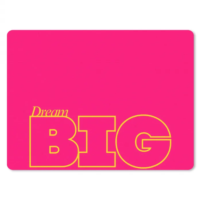 Minimalistisch - Roze - Dream big - Grafisch muismat rubber klein -3d