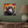 Aap - Gorilla - Graffiti - Dieren - Kleuren aluminium wit klein -sfeer2