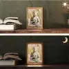 Boeddha - Bloem - Lotus - Wit - Goud - Zen Light Box met kabel (Tafellamp) klein -sfeer3