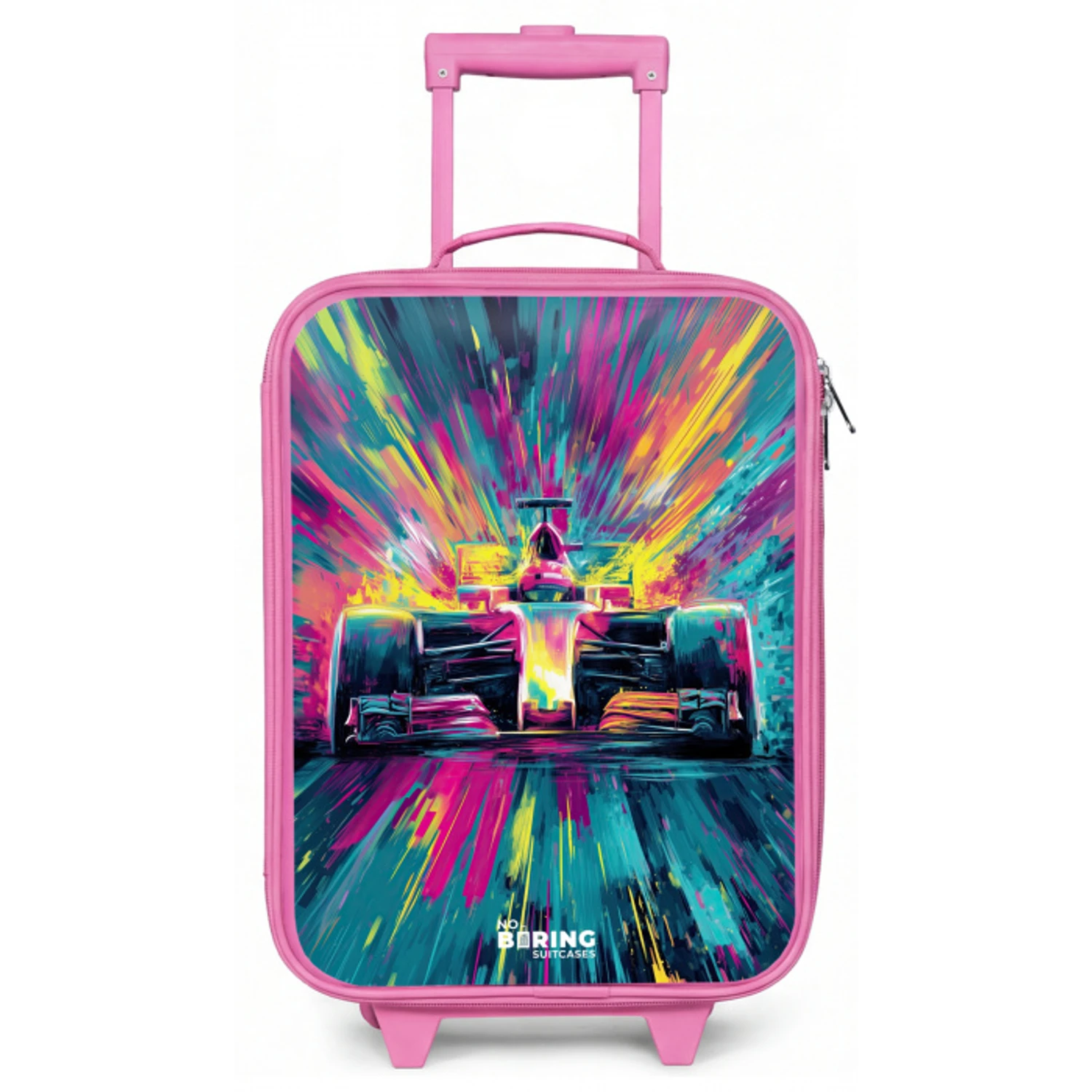 Raceauto - Explosie - Kleurrijk - Abstract Kinderkoffer - Roze klein -zz3dotto