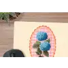 Bloemen - Blauw - Lijst - Bladeren muismat rubber klein -closeup