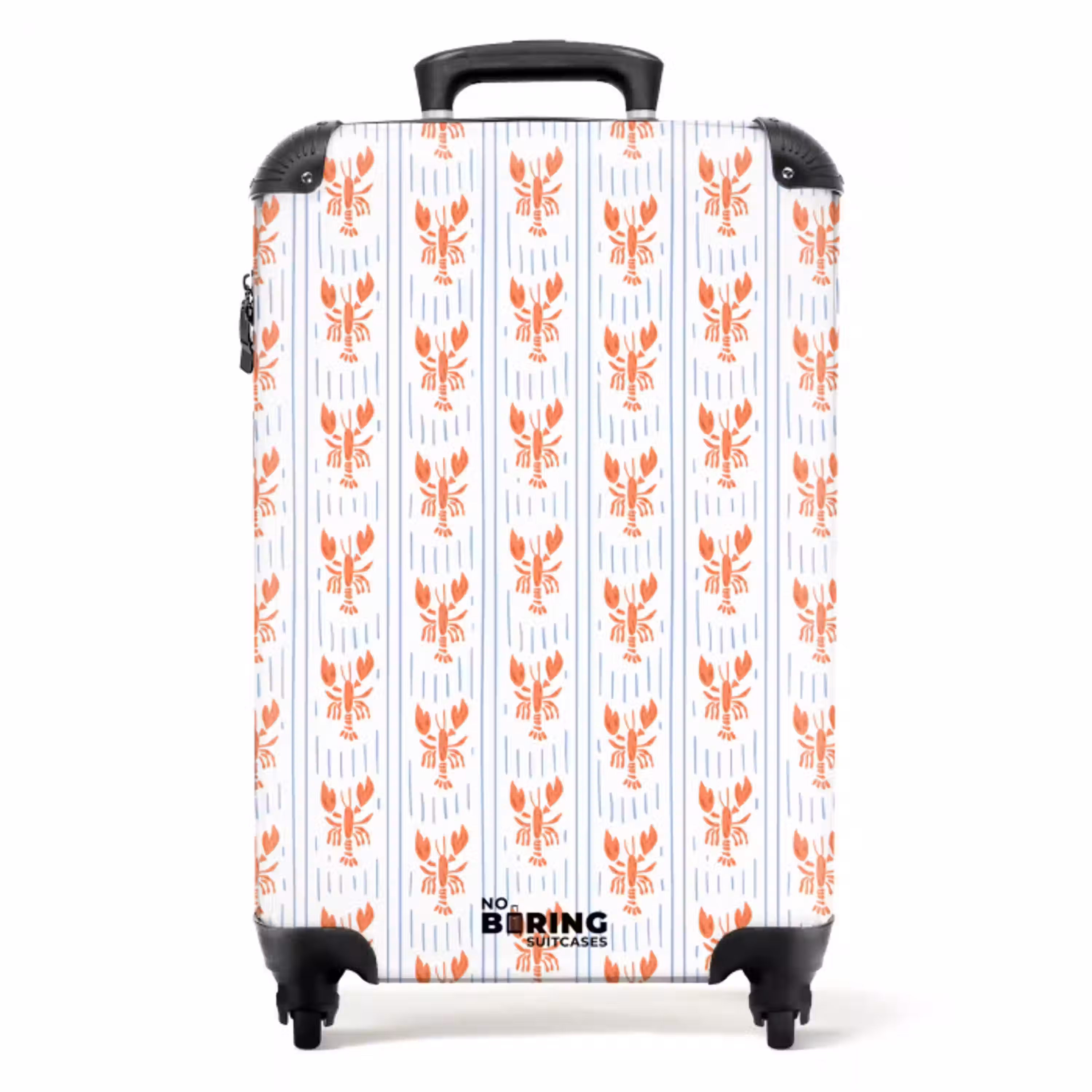 Kreeft met strepen patroon blauw NBS - Handbagage koffer - Volwassenen Unisex middel -productfoto_recht