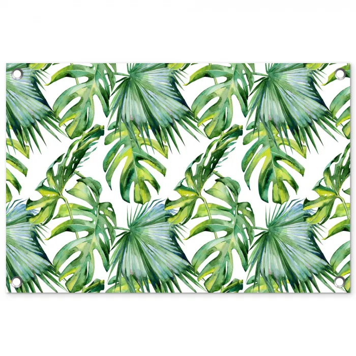Bladeren - Monstera - Jungle - Tropical tuinposter los doek klein -3d