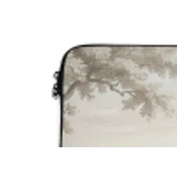 Rivierlandschap - Bergen - Natuur - Vintage - Beige laptophoes neopreen klein -detail