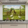 Ezels - Ganzen - Kleurrijk keuken achterwand spatscherm klein -3d_website