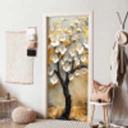 Boom - Bloemen - Goud - Beige deurposter klein -sfeer6