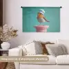 Roodborstje - Vogel - Koksmuts - Sokkel Wandkleed katoen middel -sfeer1