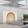 Minimalistisch - Boog - Lijnen - Beige keuken achterwand spatscherm klein -3d_schuin