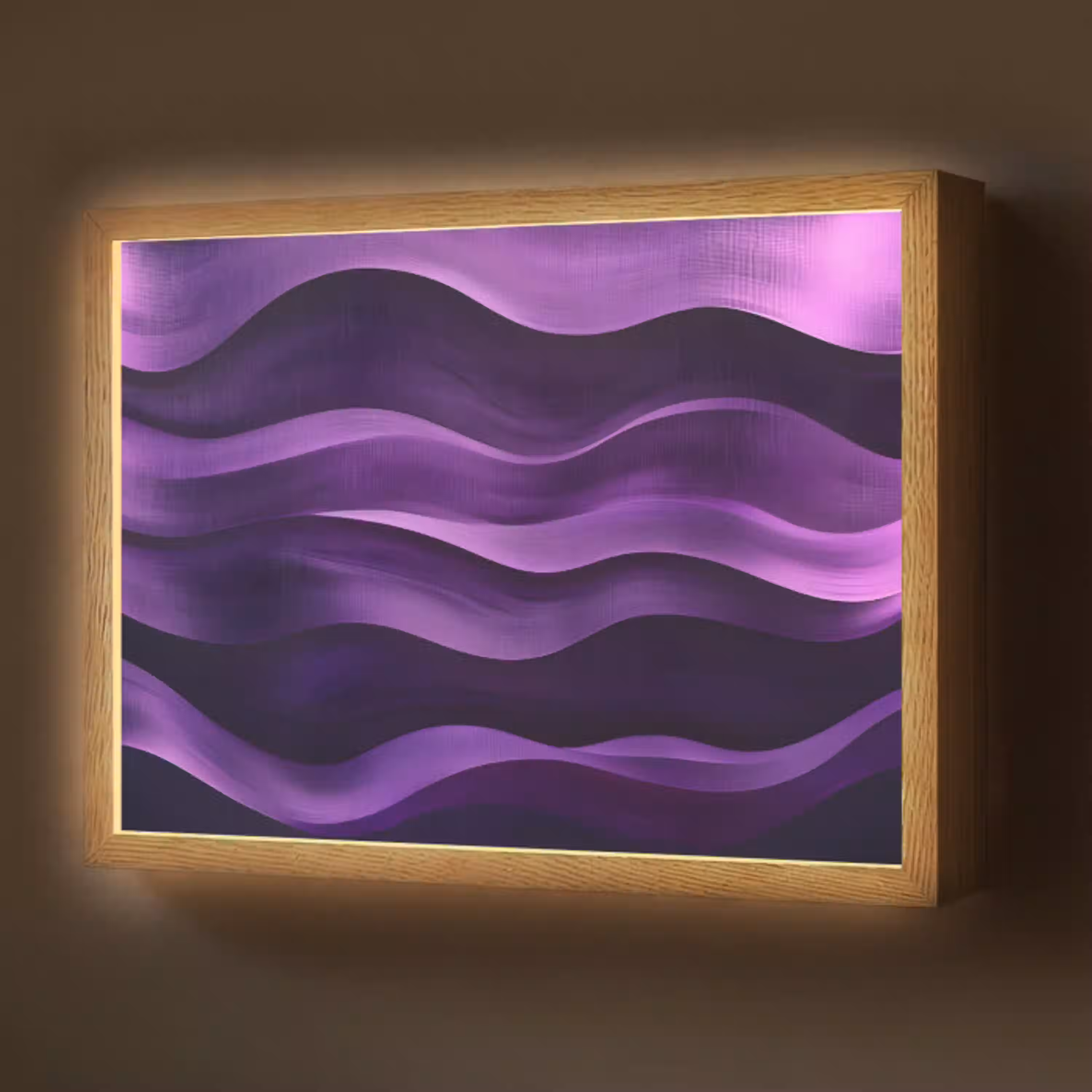 Golven - Abstract - Paars Light Box met batterij (Wandlamp) middel -z3d_website