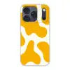 Vlekken patroon - Wit - Geel - Minimalistisch Telefoonhoesje iPhone 17 Pro klein -3d