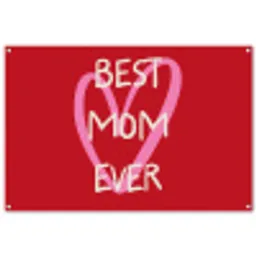 Moeder - Quote - Hartje - Rood tuinposter los doek groot -3d