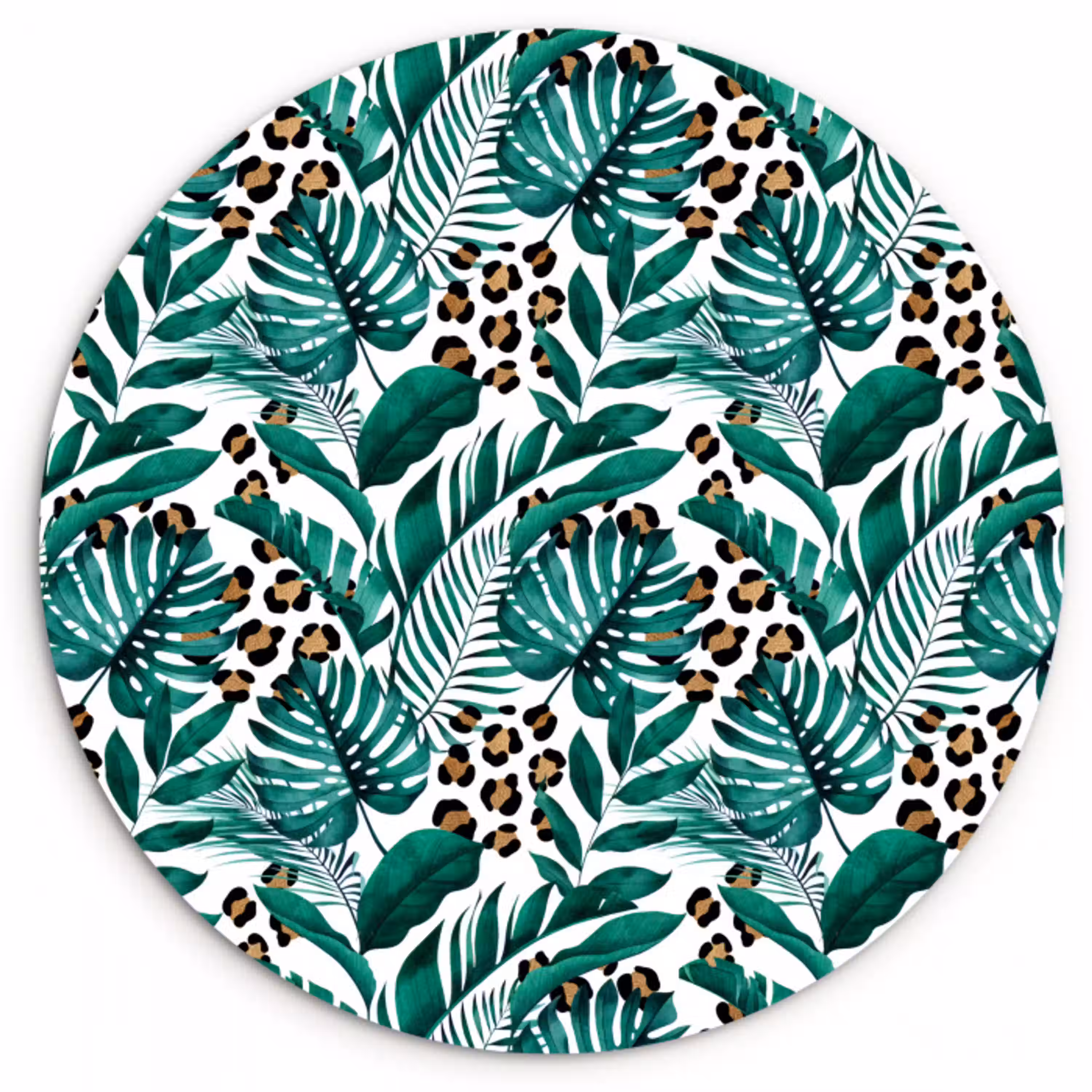 Inductie beschermer - Panterprint - Bladeren - Jungle - Afdekplaat voor kookplaat Wandcirkel plexiglas middel -3d