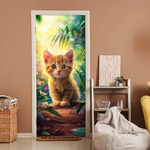 Kat - Huisdier - Natuur deurposter klein -sfeer1