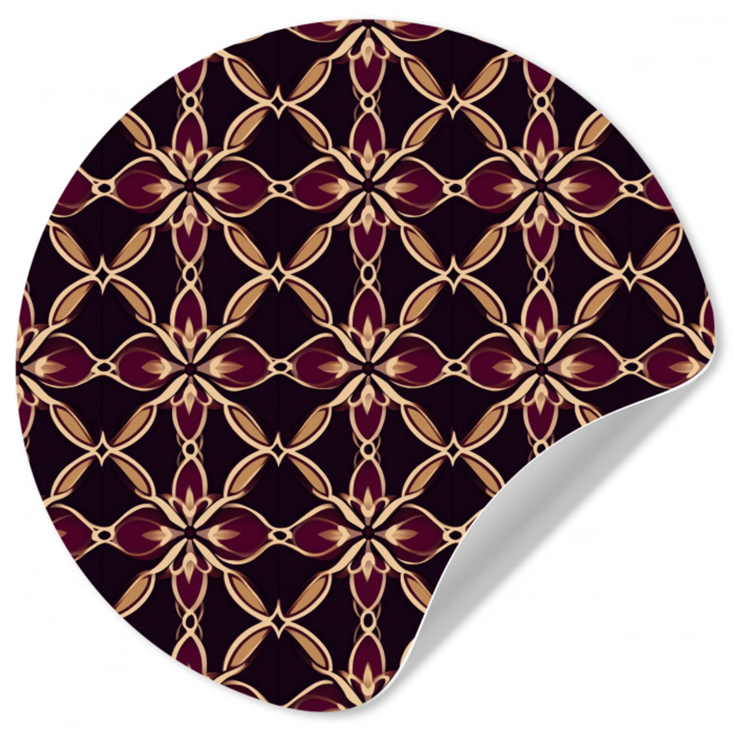 Symmetrisch - Tegel - Burgundy Wandcirkel behangsticker klein 186 -3d