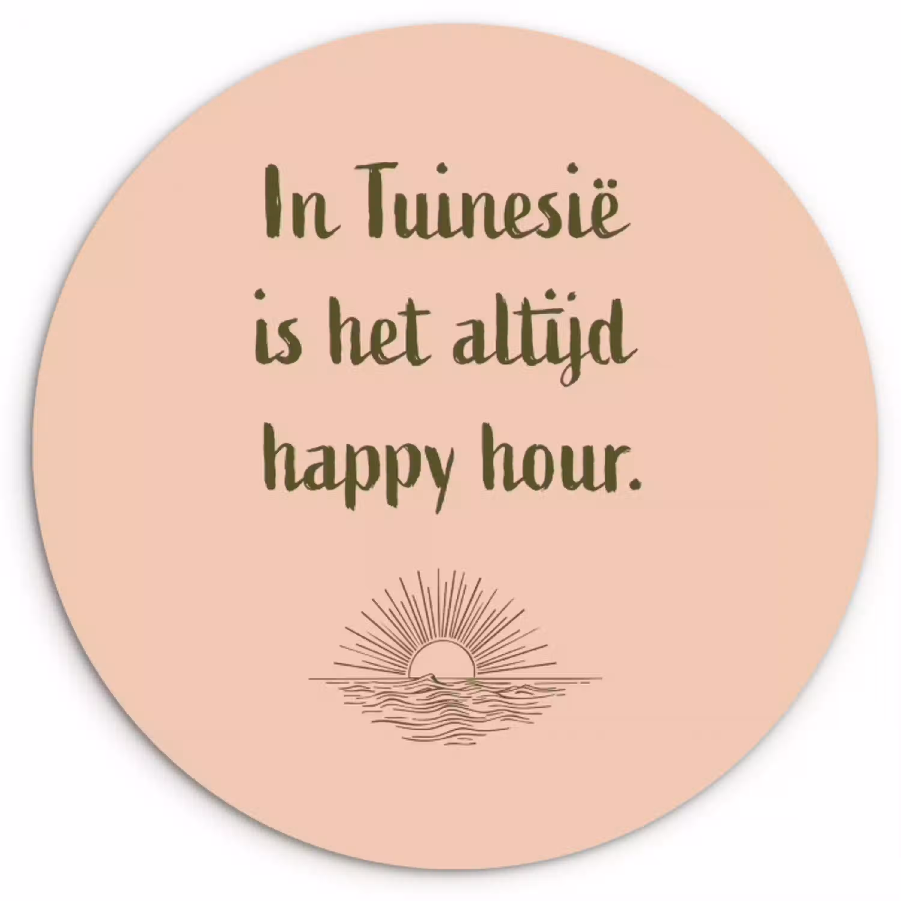 Tuin - Roze - Quote - Zon Wandcirkel plexiglas klein -3d