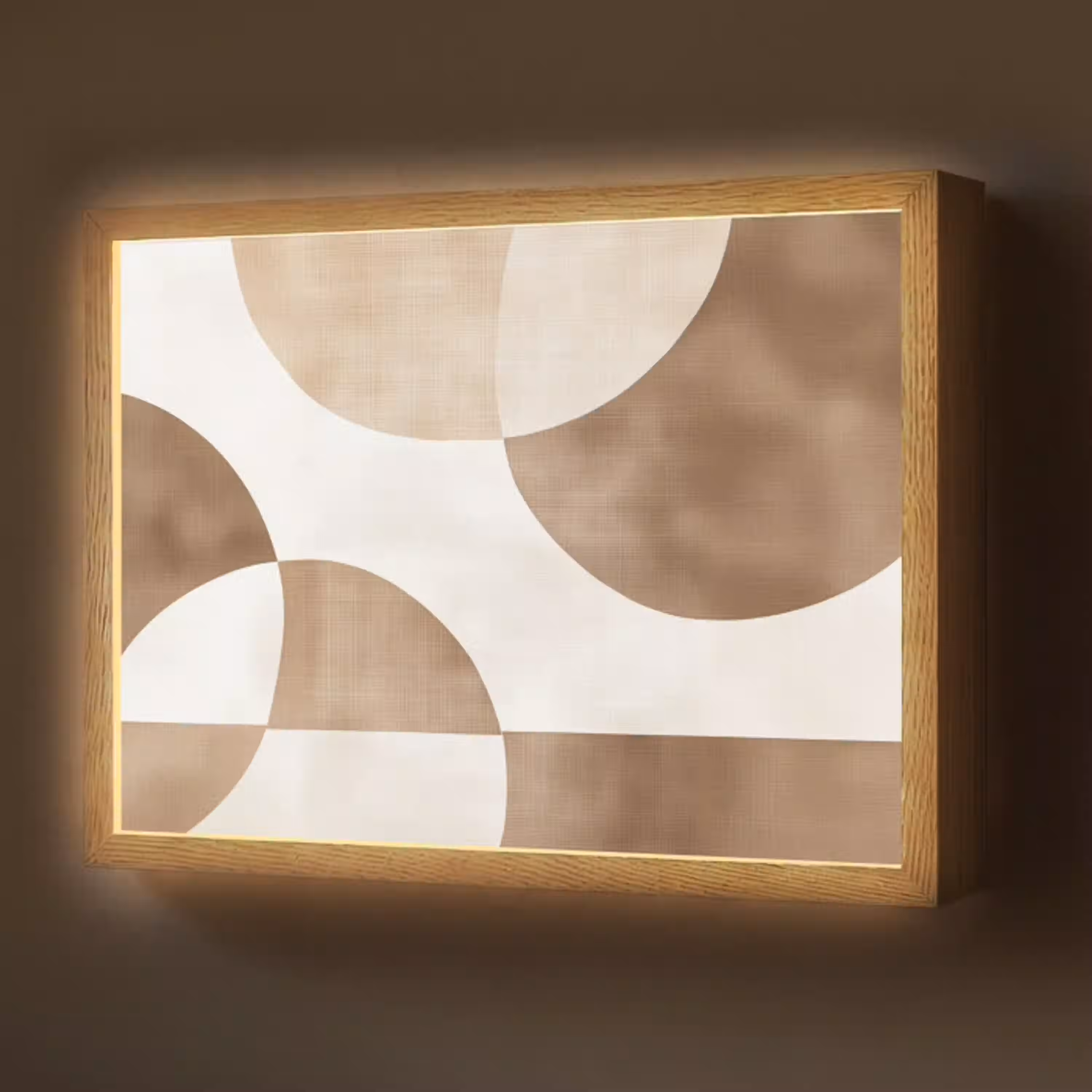 Snijdende cirkels - Overlappende vlakken Light Box met batterij (Wandlamp) middel -z3d_website