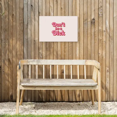Tekst - Boodschap - Roze Tuinposter op houten frame 2 cm dik klein -sfeer4