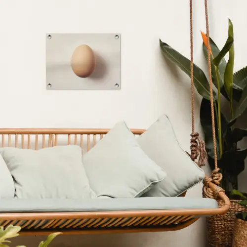 Ei - Beige - Ovaal - Egaal tuinposter los doek klein -sfeer7