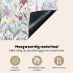 Weidebloemen - Illustratie - Kleurrijk Inductie beschemer met haakjes klein -ky-onderkant-nl