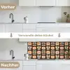 Bloemen - Retro - Bruin keuken achterwand 2 middel 871 -voor-na_DE