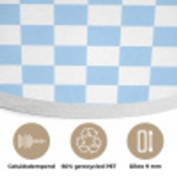 Schaakbord - Klassiek - Blauw Akoestische PET Vilt - Rond klein 838 -closeup_NL