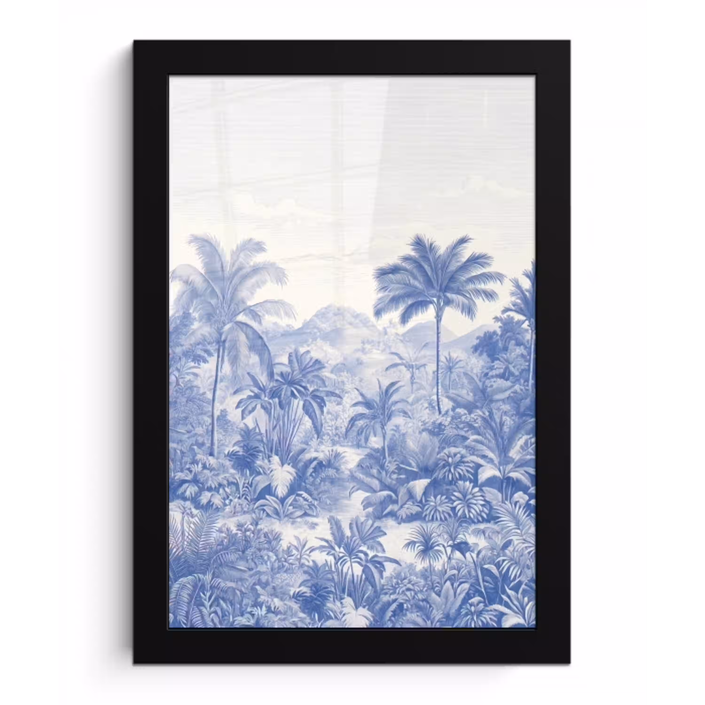 Tropisch - Jungle - Blauw fotolijst zwart zonder passe partout klein -3d