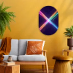 Kruisen - Lasterstralen - Neon Wandcirkel Ovaal Forex klein -sfeer4