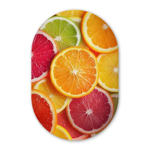 Fruit - Kleurrijk - Close up Wandcirkel Ovaal Glas middel -3d