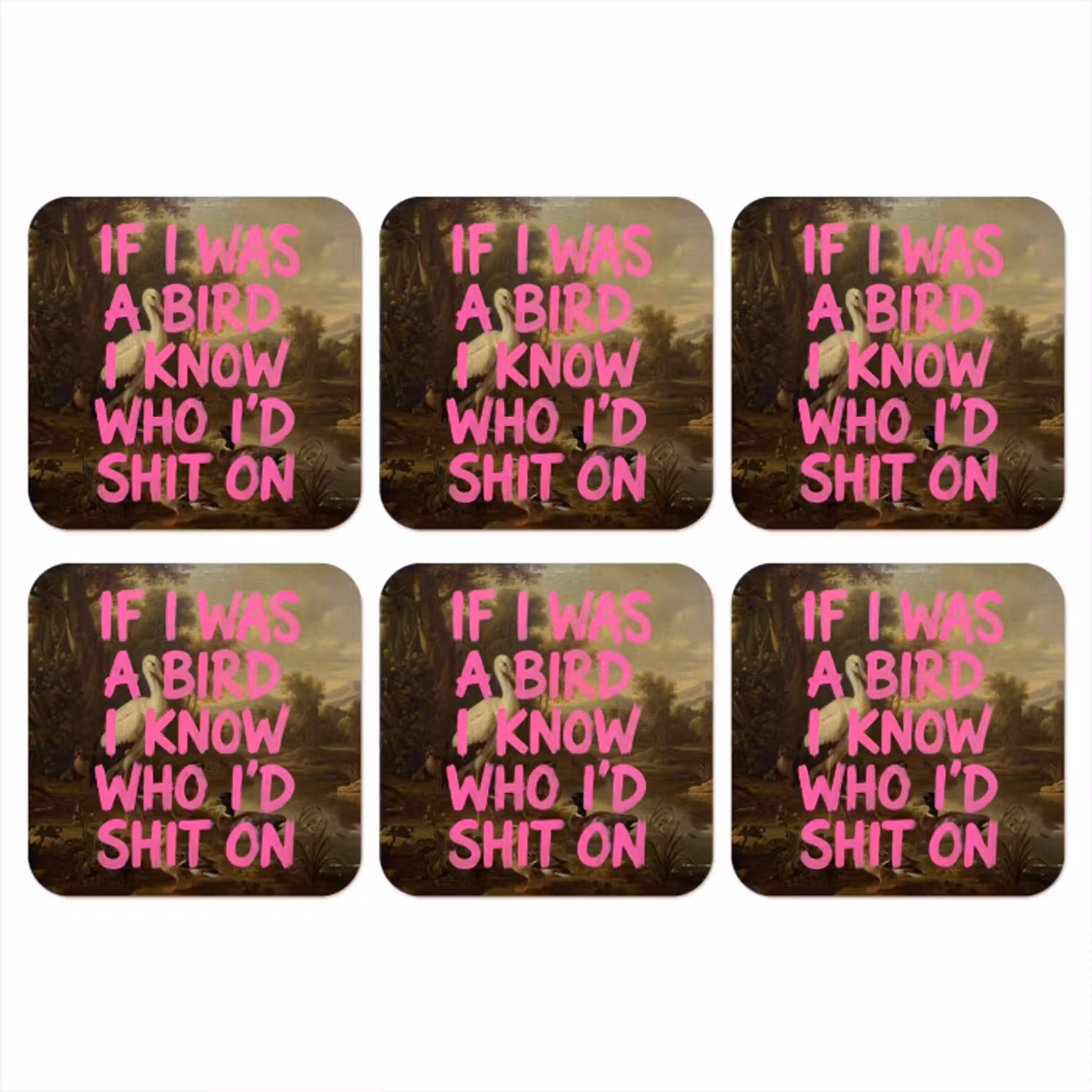 Klassiek - Humor - Roze onderzetter kurk middel -3d