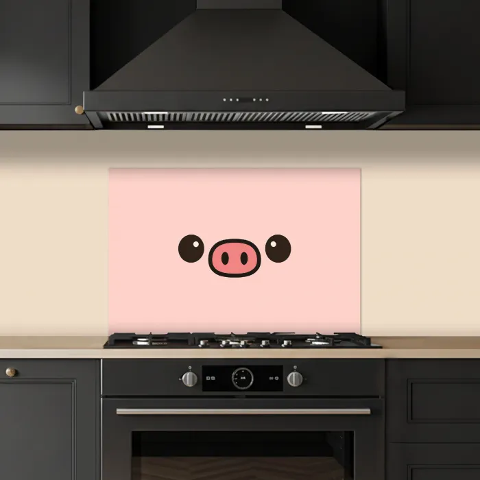 Varken - Roze - Minimalistisch keuken achterwand spatscherm klein -sfeer1