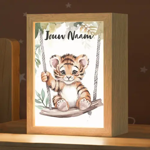 Tijger - Dier - Kinderen - Jungle Light Box met kabel (Kinderlampje) klein -zzz_3d_website